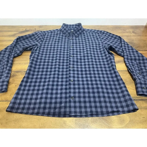 Mizzen+Main Shirt Men Size Small Trim Fit Black Plaid Classic Core Button Down - Picture 4 of 7